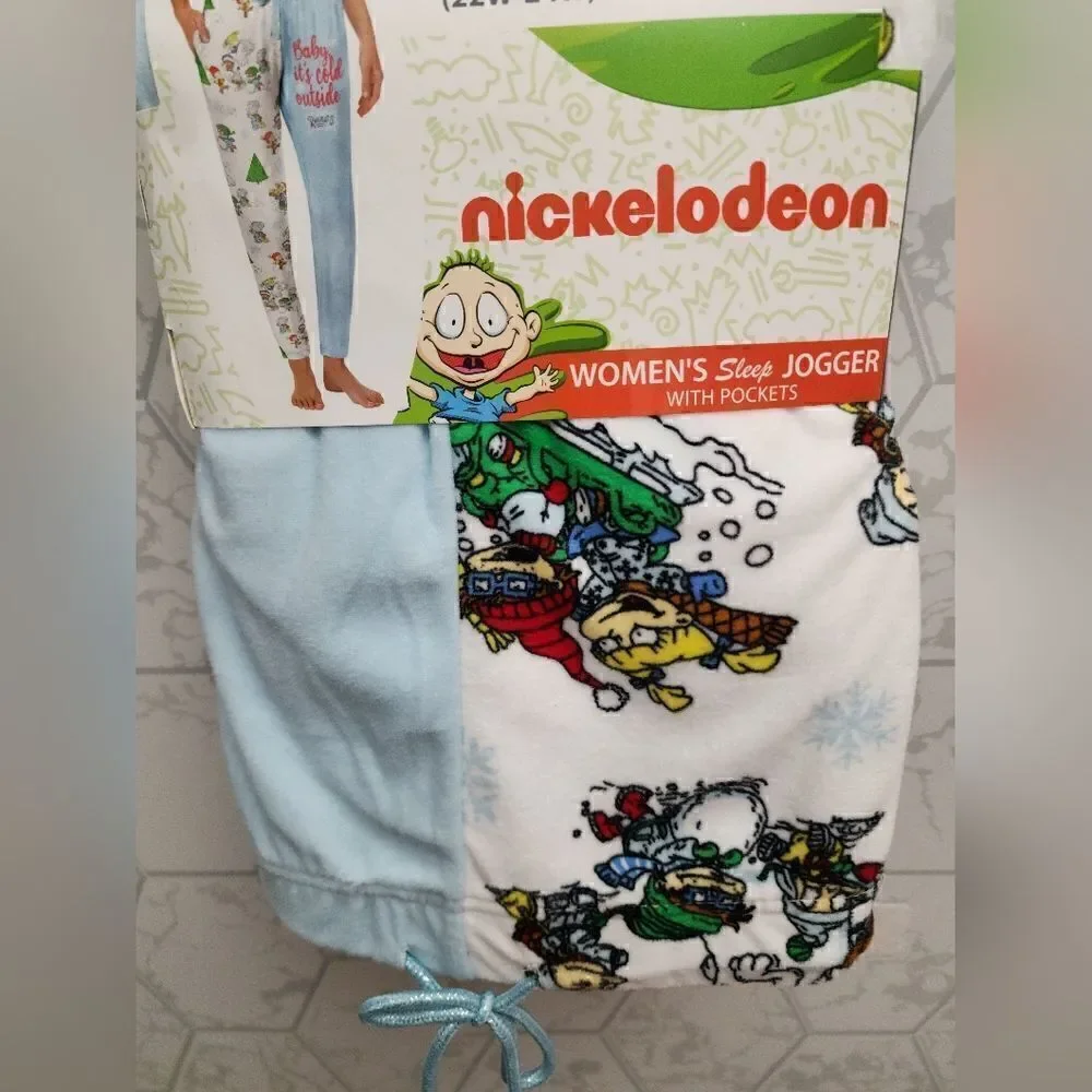 Rugrats Women's Plus Christmas Plush Joggers "Baby, it's cold outside" - Picture 5 of 5